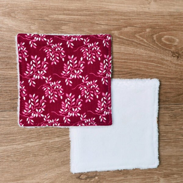 1 Lingette Feuilles Rose fuchsia