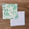 Lot de 5 cotons / lingettes - Feuilles vertes