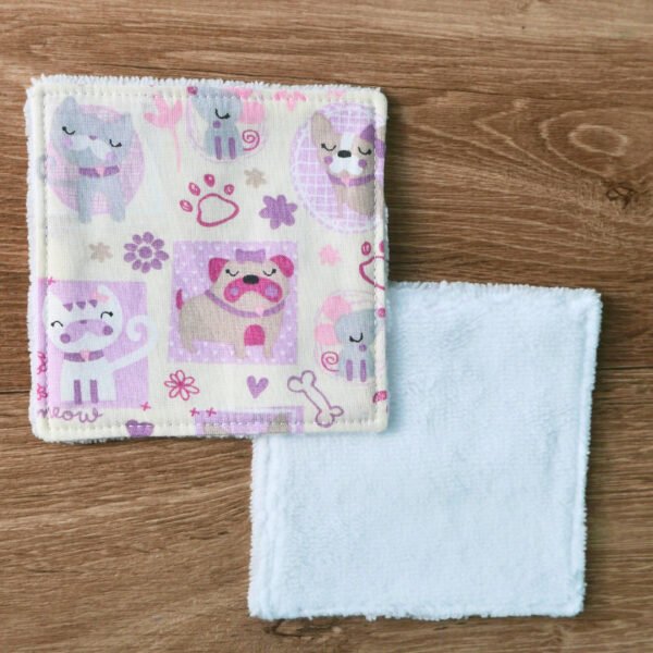 Lot de 5 cotons / lingettes - Chien et chat