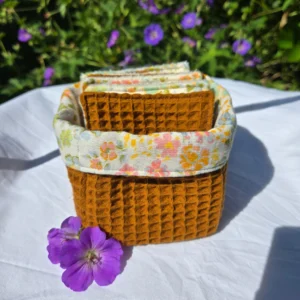 Cotons lavables + panière assortie