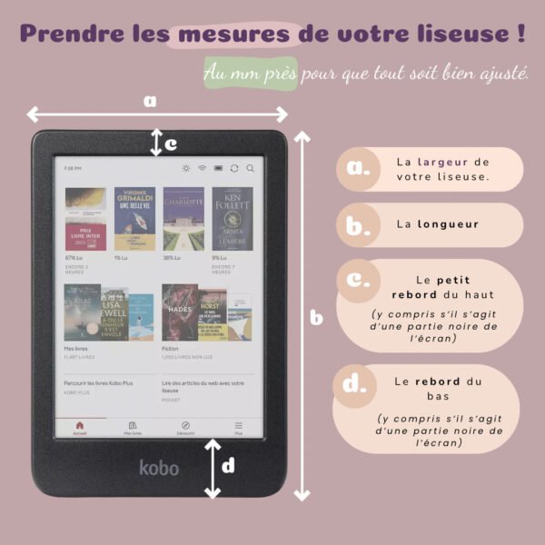 Coussin/pochette à liseuse personnalisable